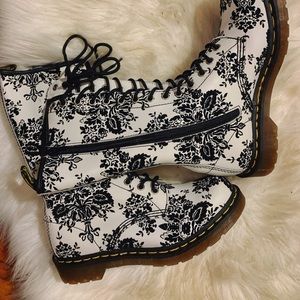Rare 1914 black and white damask Doc Martens